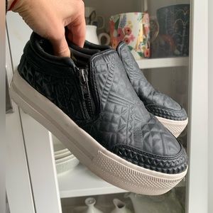 Ash Geometric Embossed Leather Platform Sneakers, sz 35, Blk ⭐️NOT FOR SALE⭐️